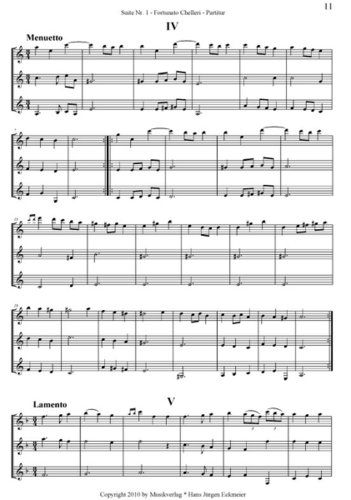 Fortunato Chelleri: Suite Nr.1 für drei Klarinetten