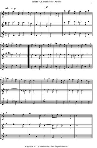 Mattheson, Johann: Sonata V