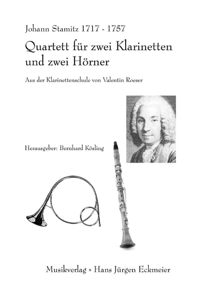 V. Roeser / J. Stamitz: Quartett für zwei Klarinetten und zwei Hörner   (oder Bassetthörner)